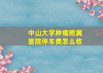 中山大学肿瘤附属医院停车费怎么收