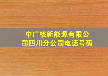 中广核新能源有限公司四川分公司电话号码