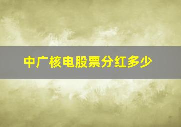 中广核电股票分红多少