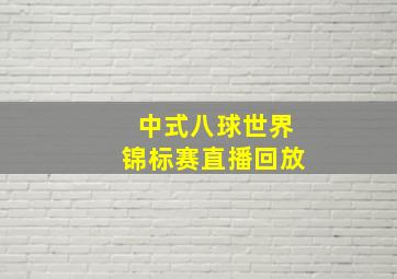 中式八球世界锦标赛直播回放