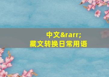 中文→藏文转换日常用语