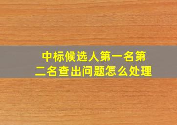 中标候选人第一名第二名查出问题怎么处理