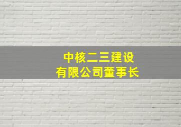 中核二三建设有限公司董事长