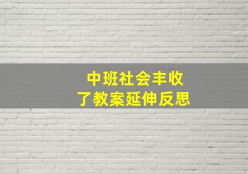 中班社会丰收了教案延伸反思