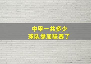 中甲一共多少球队参加联赛了