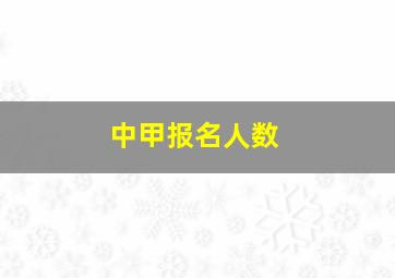 中甲报名人数