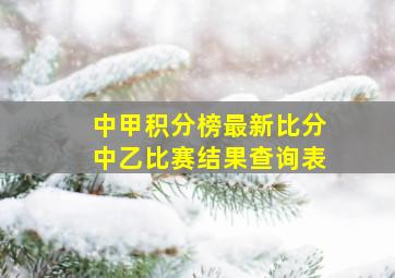 中甲积分榜最新比分中乙比赛结果查询表