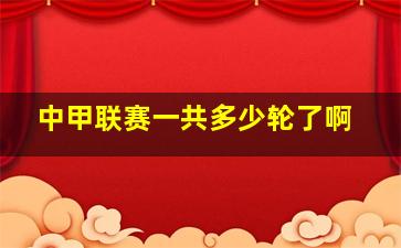 中甲联赛一共多少轮了啊