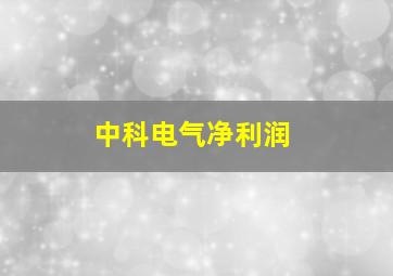 中科电气净利润