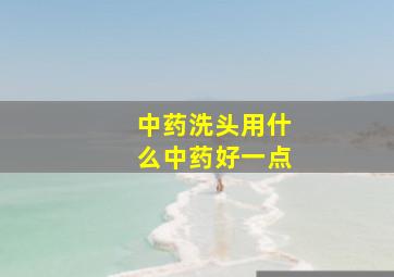 中药洗头用什么中药好一点