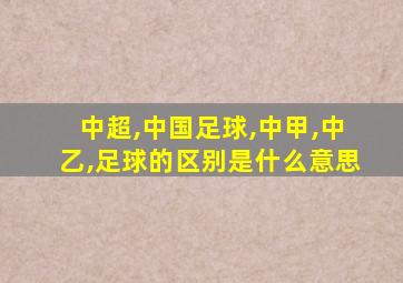 中超,中国足球,中甲,中乙,足球的区别是什么意思