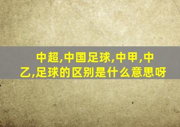 中超,中国足球,中甲,中乙,足球的区别是什么意思呀