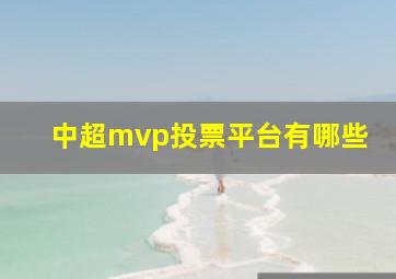 中超mvp投票平台有哪些