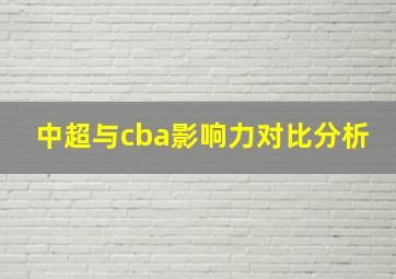 中超与cba影响力对比分析