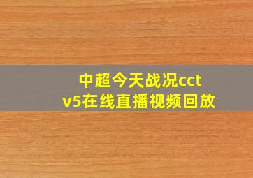 中超今天战况cctv5在线直播视频回放