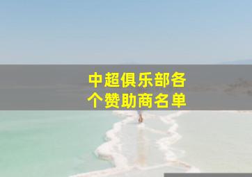 中超俱乐部各个赞助商名单