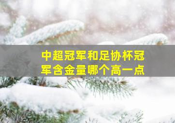 中超冠军和足协杯冠军含金量哪个高一点