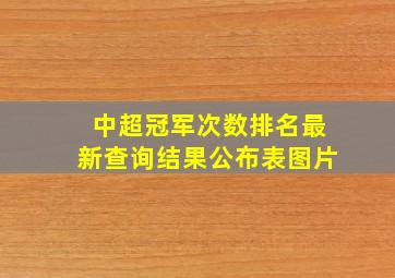 中超冠军次数排名最新查询结果公布表图片