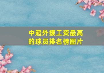 中超外援工资最高的球员排名榜图片