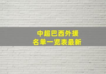 中超巴西外援名单一览表最新