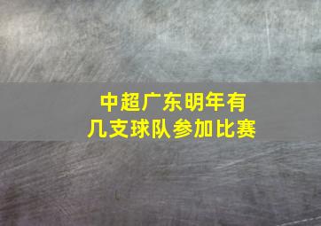 中超广东明年有几支球队参加比赛