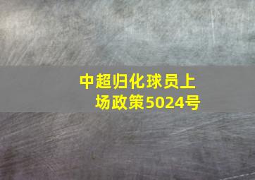 中超归化球员上场政策5024号