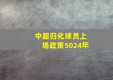 中超归化球员上场政策5024年