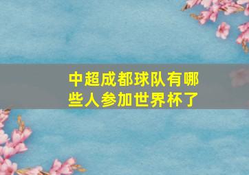 中超成都球队有哪些人参加世界杯了