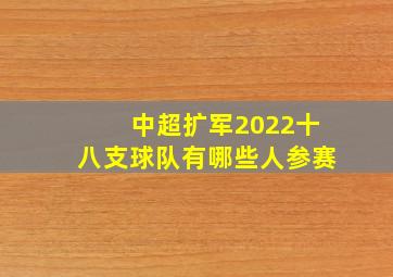 中超扩军2022十八支球队有哪些人参赛