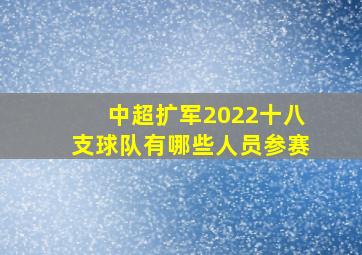 中超扩军2022十八支球队有哪些人员参赛