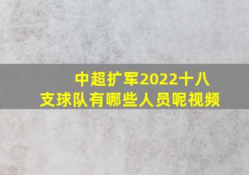 中超扩军2022十八支球队有哪些人员呢视频