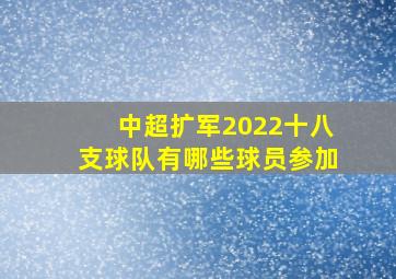 中超扩军2022十八支球队有哪些球员参加