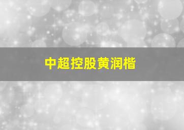 中超控股黄润楷