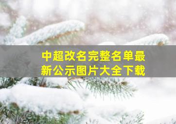 中超改名完整名单最新公示图片大全下载