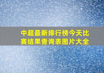 中超最新排行榜今天比赛结果查询表图片大全