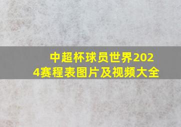 中超杯球员世界2024赛程表图片及视频大全