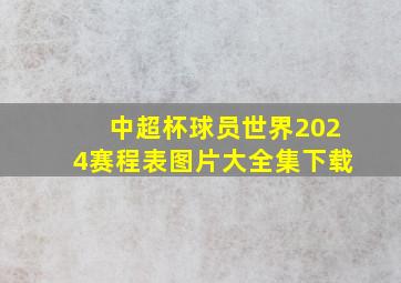 中超杯球员世界2024赛程表图片大全集下载