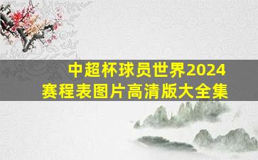 中超杯球员世界2024赛程表图片高清版大全集