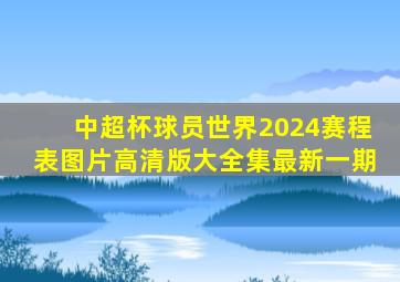 中超杯球员世界2024赛程表图片高清版大全集最新一期