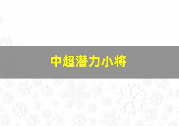 中超潜力小将