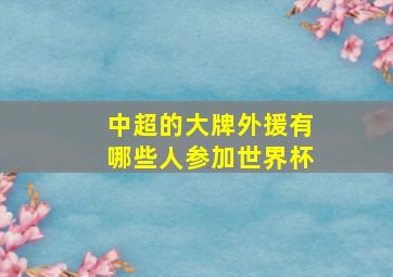 中超的大牌外援有哪些人参加世界杯