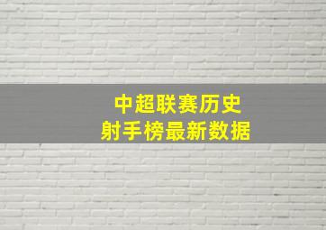 中超联赛历史射手榜最新数据