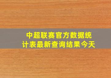 中超联赛官方数据统计表最新查询结果今天