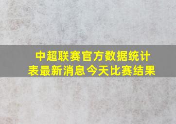 中超联赛官方数据统计表最新消息今天比赛结果