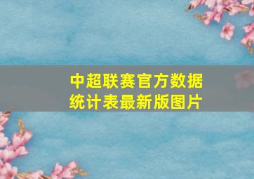 中超联赛官方数据统计表最新版图片