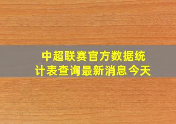 中超联赛官方数据统计表查询最新消息今天