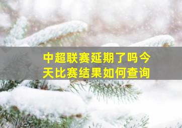 中超联赛延期了吗今天比赛结果如何查询