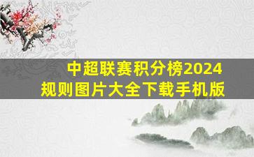 中超联赛积分榜2024规则图片大全下载手机版