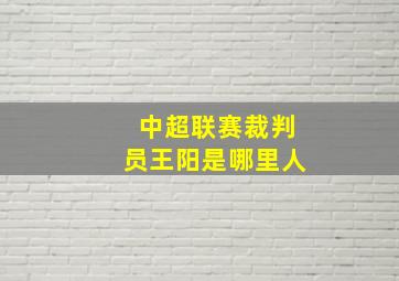 中超联赛裁判员王阳是哪里人