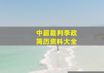 中超裁判李政简历资料大全